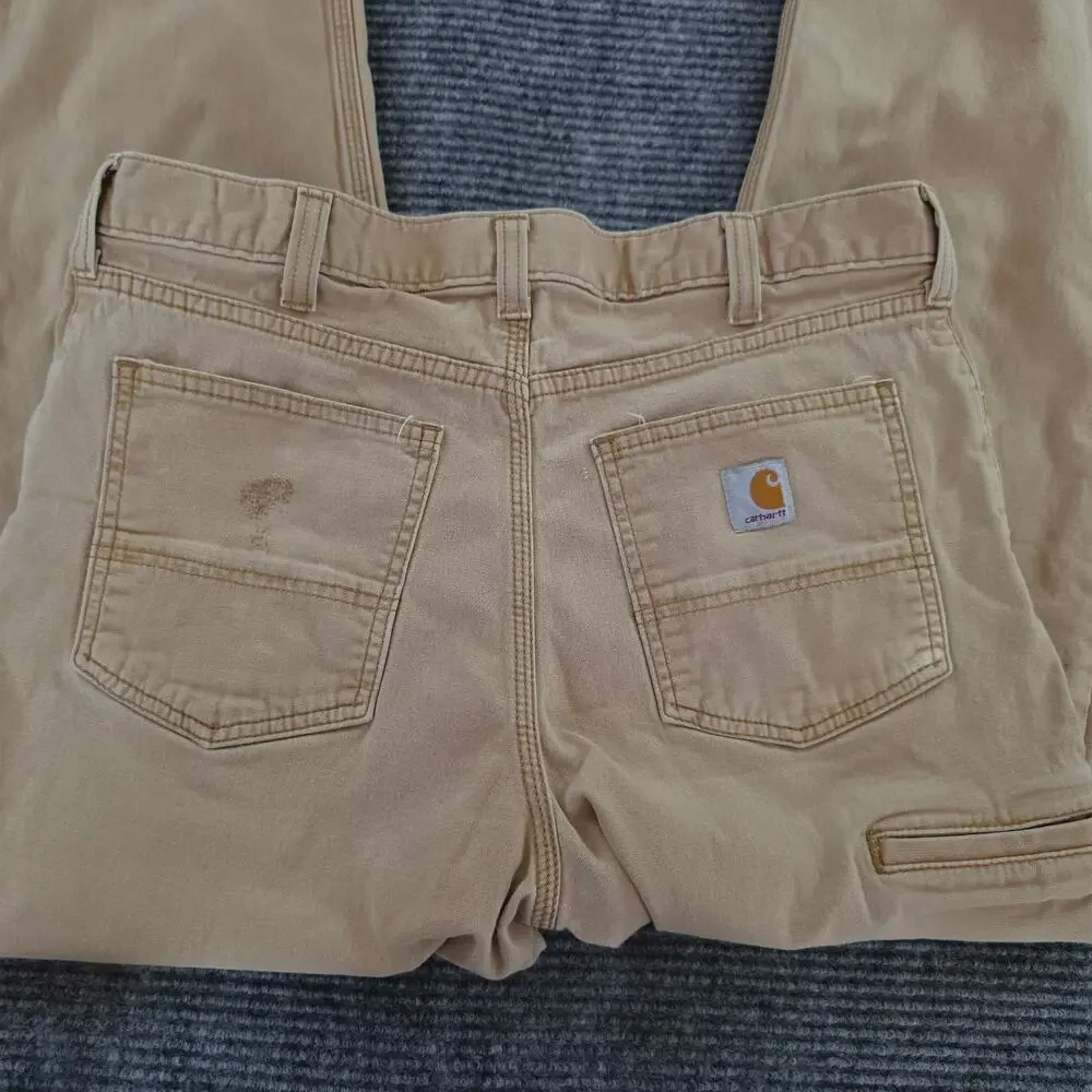 Carhartt Men's Size 34x36 Tan Relaxed Fit Pants